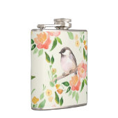 Vogel en bloemen heupfles (Rechts)