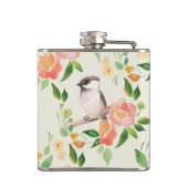 Vogel en bloemen heupfles (Achterkant)