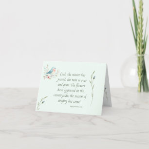 Vogel en bloemen Lied van Salomo Notitie Kaart