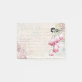 Vogel en bloemen met handschrift Shabby  Post-it® Notes (Voorkant)