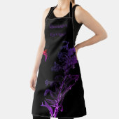 Vogel en bloemen, naam toevoegen schort (Insitu)