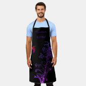 Vogel en bloemen, naam toevoegen schort (Gedragen)