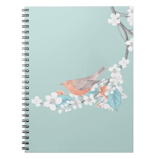 Vogel en bloemen notitieboek (Voorkant)
