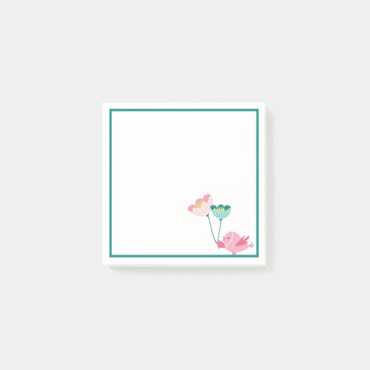 Vogel en Bloemen Post-It Notities Post-it® Notes (Voorkant)