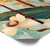 Vogel en Bloemen Poster (Hoek)