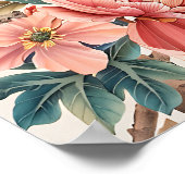 Vogel en Bloemen Poster (Hoek)
