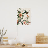 Vogel en Bloemen Poster (Keuken)