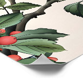 Vogel en Bloemen Poster (Hoek)