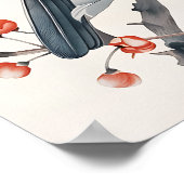 Vogel en Bloemen Poster (Hoek)