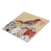 Vogel en bloemen tegeltje (Zijkant)