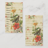  Vogel en Bloemen Visitekaartje (Voorkant / Achterkant)