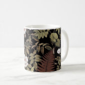 Vogel- en bloemenvintage stofontwerp mok (Voorkant rechts)