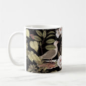 Vogel- en bloemenvintage stofontwerp mok (Links)