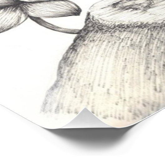 Vogel en bloemkool foto afdruk (Hoek)