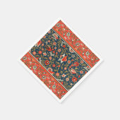 Vogel- en bloempatroon in Perzisch blauw rood Servet (Hoek)