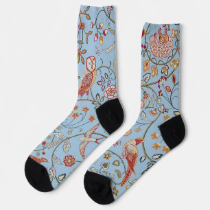 Vogel- en bloempatroon, William Morris Sokken