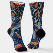 Vogel- en bloempatroon, William Morris Sokken (Gebogen)
