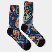 Vogel- en bloempatroon, William Morris Sokken (Rechts)