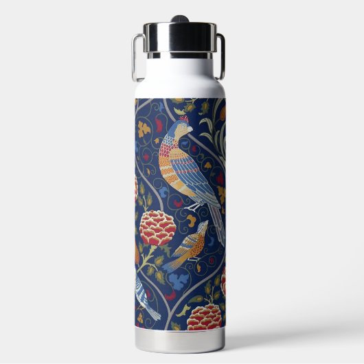 Vogel- en bloempatroon, William Morris Waterfles (Voorkant)