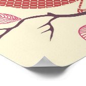 Vogel- en bloemPoster Poster (Hoek)