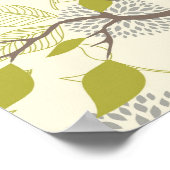 Vogel- en bloemPoster Poster (Hoek)