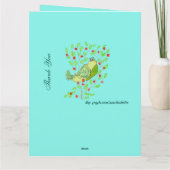 Vogel en bloesem dank u bedankkaart (Achterkant)