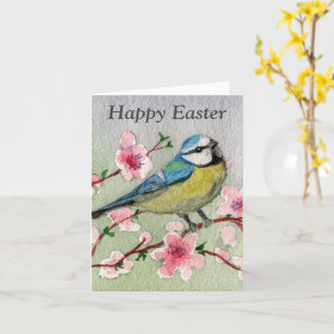 Vogel en Bloesems Gelukkig Pasen Kaart