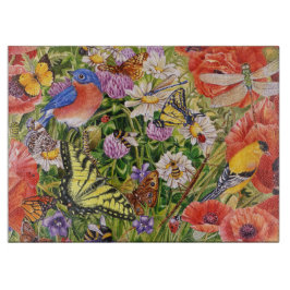 Vogel- en botervliegen Glazen snijvlak Snijplank