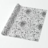 Vogel- en doedelpatronen verpakkingspapier cadeaupapier (Uitgerold)