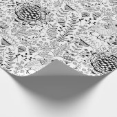 Vogel- en doedelpatronen verpakkingspapier cadeaupapier (Hoek)