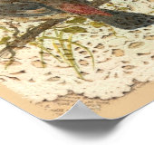  vogel en doilie poster (Hoek)