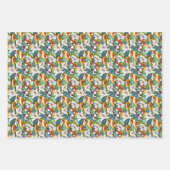 Vogel en exotisch bloemenpatroon | Monogram 2 Inpakpapier Vel (Voorkant)