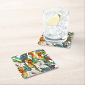 Vogel en Exotisch Patroon 2 van de Bloem Kartonnen Onderzetters (Insitu)