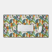Vogel- en exotische bloempatroon bureaumat (Keyboard & Muis)
