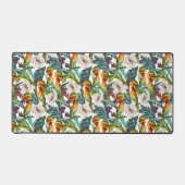 Vogel- en exotische bloempatroon bureaumat (Voorkant)