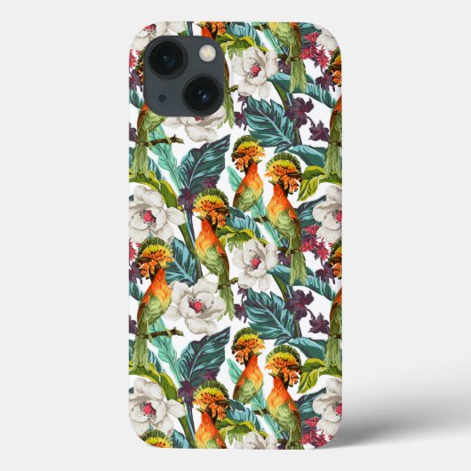 Vogel- en exotische bloempatroon Case-Mate iPhone case (Achterkant)