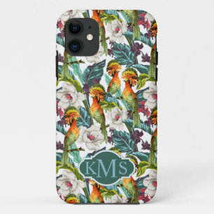 Vogel- en exotische bloempatroon   Monogram Case-Mate iPhone Case