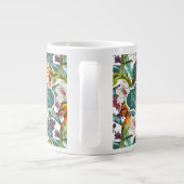 Vogel- en exotische bloempatroon | Monogram Grote Koffiekop (Achterkant)