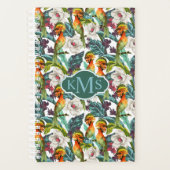 Vogel- en exotische bloempatroon | Monogram Planner (Voorkant)