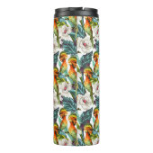 Vogel- en exotische bloempatroon | Monogram Thermosbeker (Achterkant)