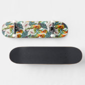 Vogel- en exotische bloempatroon persoonlijk skateboard (Horizontaal)
