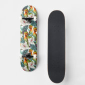 Vogel- en exotische bloempatroon persoonlijk skateboard (Voorkant)