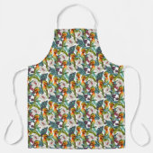 Vogel- en exotische bloempatroon schort (Voorkant)