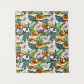 Vogel- en exotische bloempatroon wandkleed (Voorkant)