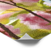 Vogel- en Flowers Springtime-afdrukken Poster (Hoek)