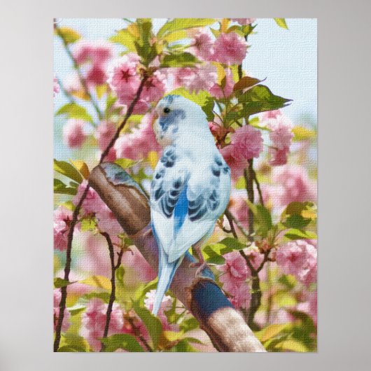 Vogel- en Flowers Springtime-afdrukken Poster (Voorkant)