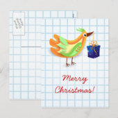Vogel en geschenk, briefkaart (Voorkant / Achterkant)