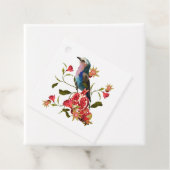 Vogel en granaatappel fruit illustratie. bedankjes labels (In situ)