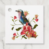 Vogel en granaatappel fruit illustratie. bedankjes labels (Voorkant)