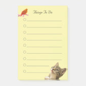 Vogel en kat op gele dingen om te doen post-it® notes (Voorkant)